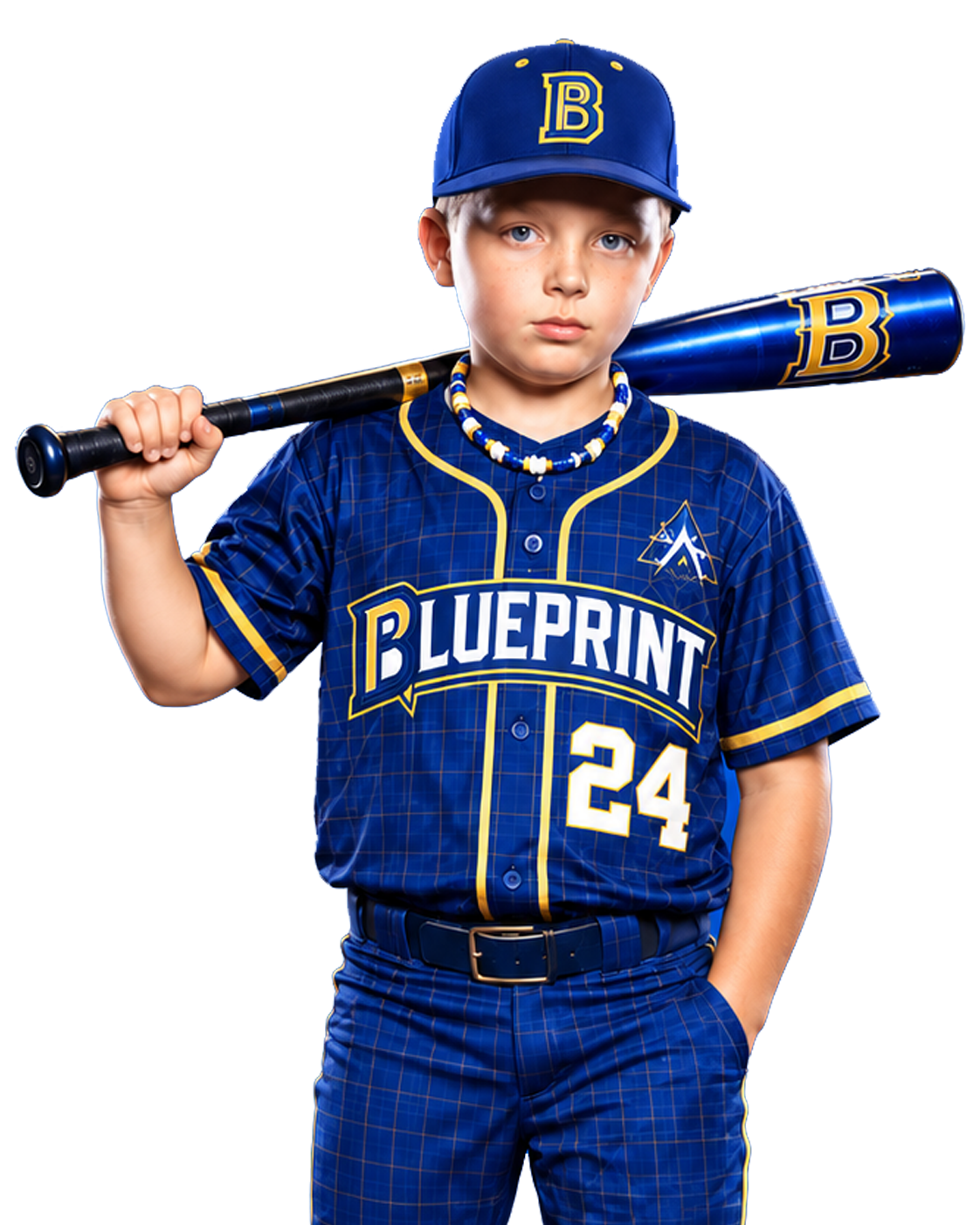 Blueprint Baseball player carrying a bat